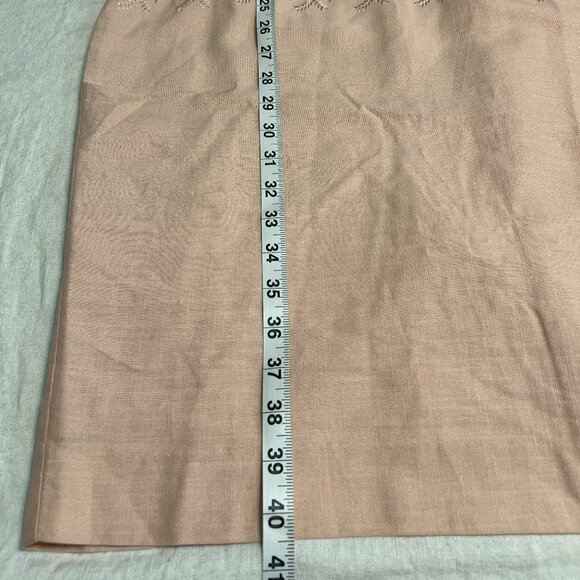 VTG Oberon Pink Embroidered Sheath Dress Women's Size 10 Linen Blend Floral - Picture 10 of 11